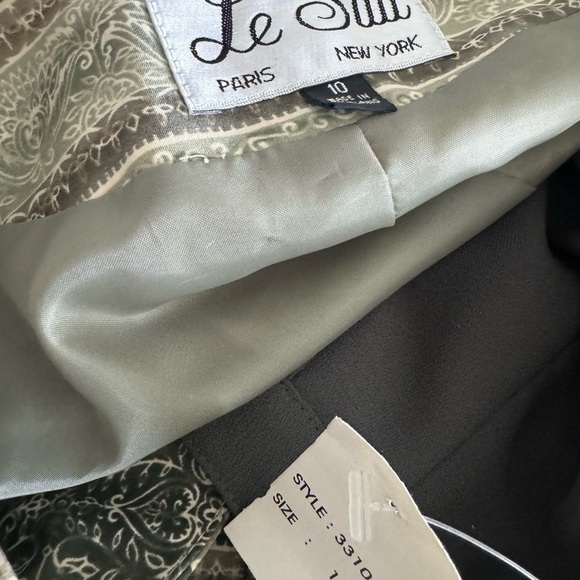 LE SUIT Women VintageGreen Striped Button Down Blazer Jacket w/Skirt-Sz 10 (NEW) - Picture 7 of 16